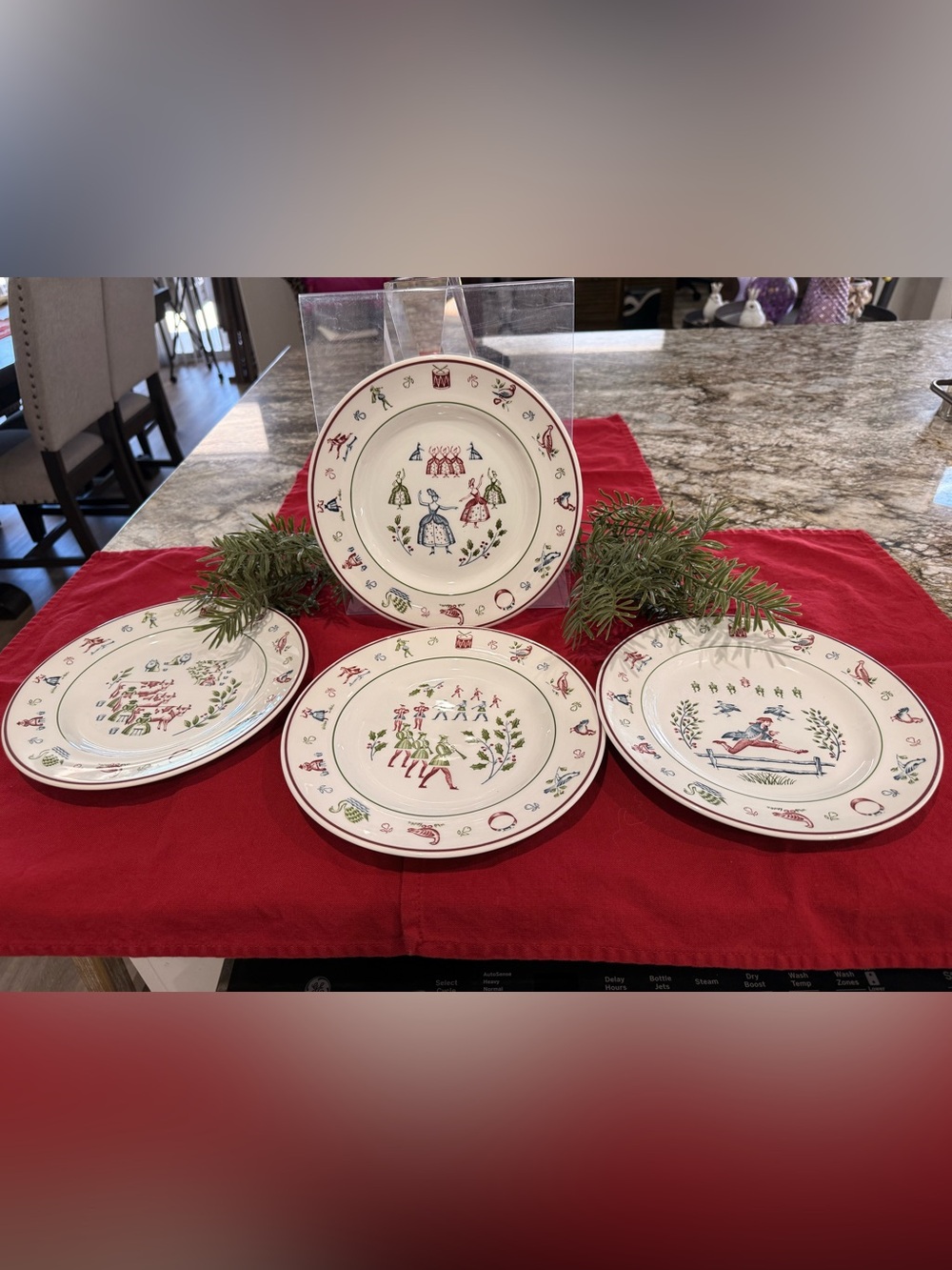 Johnson Brothers TWELVE DAYS OF CHRISTMAS salad plates. Set of 4.
